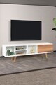 Comoda TV, Hanah Home, Ela 3630, 160x47x35 cm, PAL, Alb/Maro