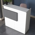 Masa de receptie, Rani, MA102, 110x110x40 cm, PAL, Alb / Antracit
