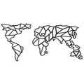 Decoratiune de perete, World Map XL, Metal, Dimensiune: 85 x 170 cm, Negru