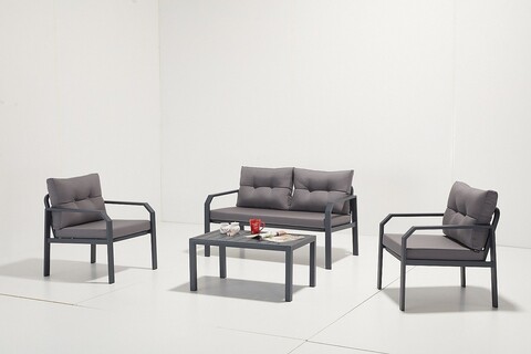 Set mobilier de gradina, Clara, Arya, Cadru: 100% ALIMINIUM, Antracit