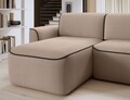 Coltar stanga 4 locuri ELTAP, Ume, 287x190x88 cm, lemn/poliester, bej inchis/negru