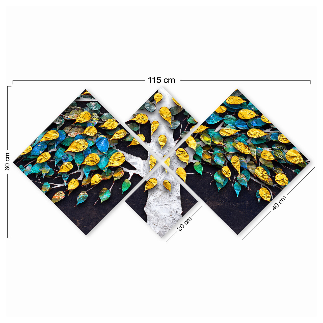 Set 4 tablouri decorative, 4MDF1698297571, MDF, Imprimat UV, Multicolor - 2 | YEO