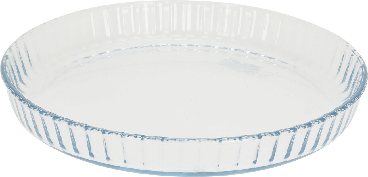 Tava de copt pentru tarta Round, 27.5x3.5 cm, sticla borosilicata, transparent