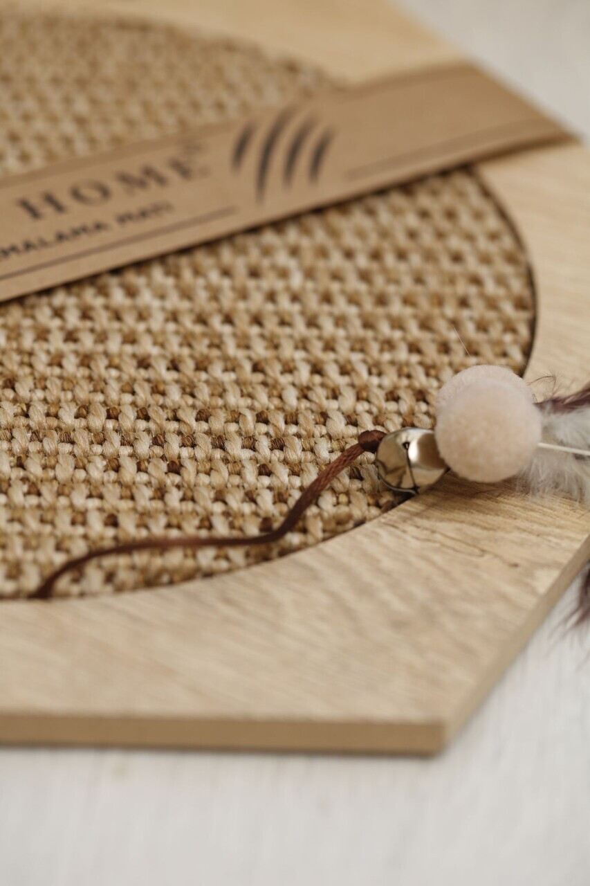 Covoras de zgariat pentru pisici, Paws &amp; Whiskers, Altıgen 30- Beige, MDF, Bej - 4