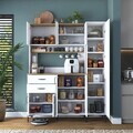Dulap multifunctional, Hanah Home, JE263, 160x204.2x45 cm, Alb/Maro