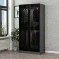 Dulap pentru haine, Minerva, Kale Glass Anthracite, 90x190x52 cm, PAL, Negru / Antracit