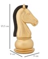 Decoratiune piesa sah, Mauro Ferretti, Horse, 10.5 x 8.5 x 19 cm, polirasina, auriu/negru