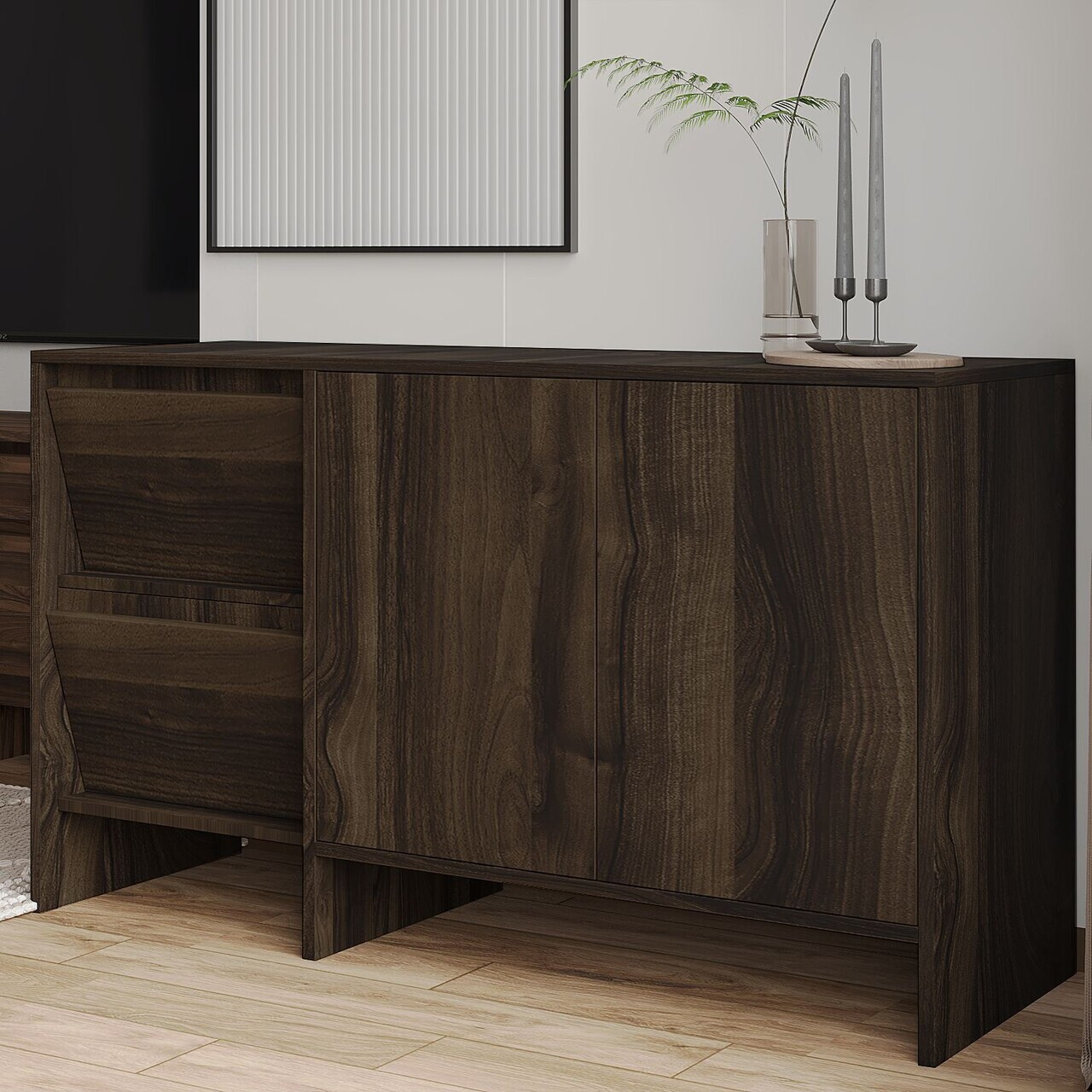 Consola, Hanah Home, Laris 130, 130x81.8x44 cm, PAL, Maro — imaginea 3