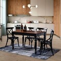 Set masa extensibila si 4 scaune, Fairfax, Albero16, Picioare masă: 100% lemn de fag, Nuc negru