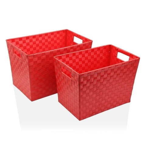 Set 2 cosuri de depozitare rocha, versa, 33x21.5x22.5 cm, rosu