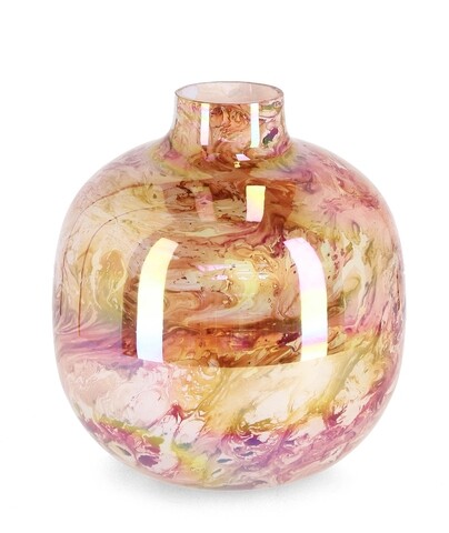 Vaza Marala, Bizzotto, Ø 20 x 23 cm, sticla, handmade, portocaliu