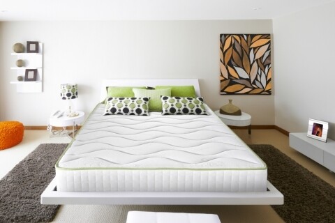 Saltea Aloe Vera Cocos Memory, husa cu fibre de bambus, Super Ortopedica, aerisire 3D Free Air, 180x190x17 cm