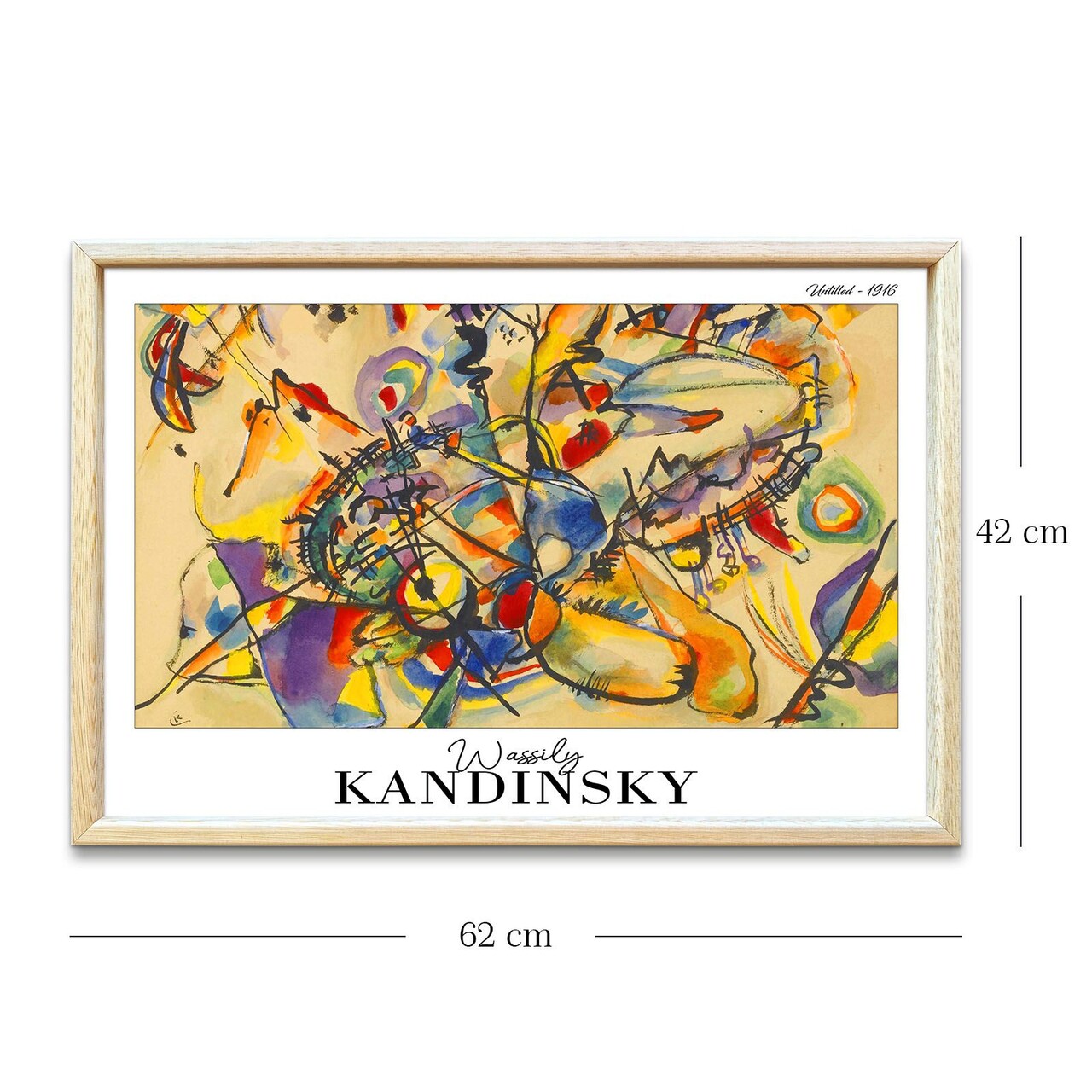 Tablou decorativ, 4262AHSKANDINSKY-025, Fundal: 100% MDF (Grosime: 2,7 mm), Multicolor - view 5
