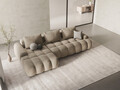 Coltar extensibil stanga 3 locuri, Linz, Cosmopolitan Design, 275x142x84 cm, catifea, bej deschis