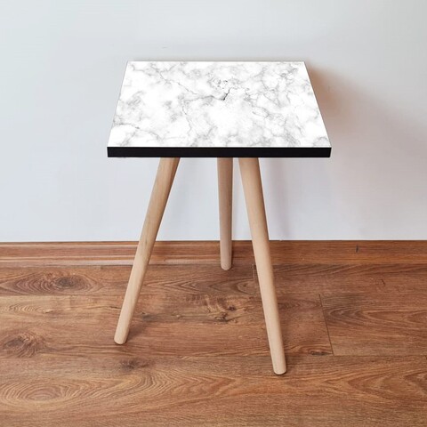 Masuta, Leona, Shp255, 35x42x35 cm, Alb/Negru