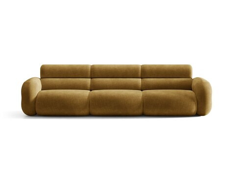 Canapea 4 locuri, Neo, Micadoni Home, 305x100x83 cm, tesatura Chenille, galben mustar