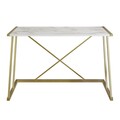 Birou Anemon, Hadley, 120x60x75 cm, PAL, alb/auriu