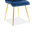 Scaun Chic Velvet, Signal, 51x44x89 cm, catifea/otel, albastru/auriu