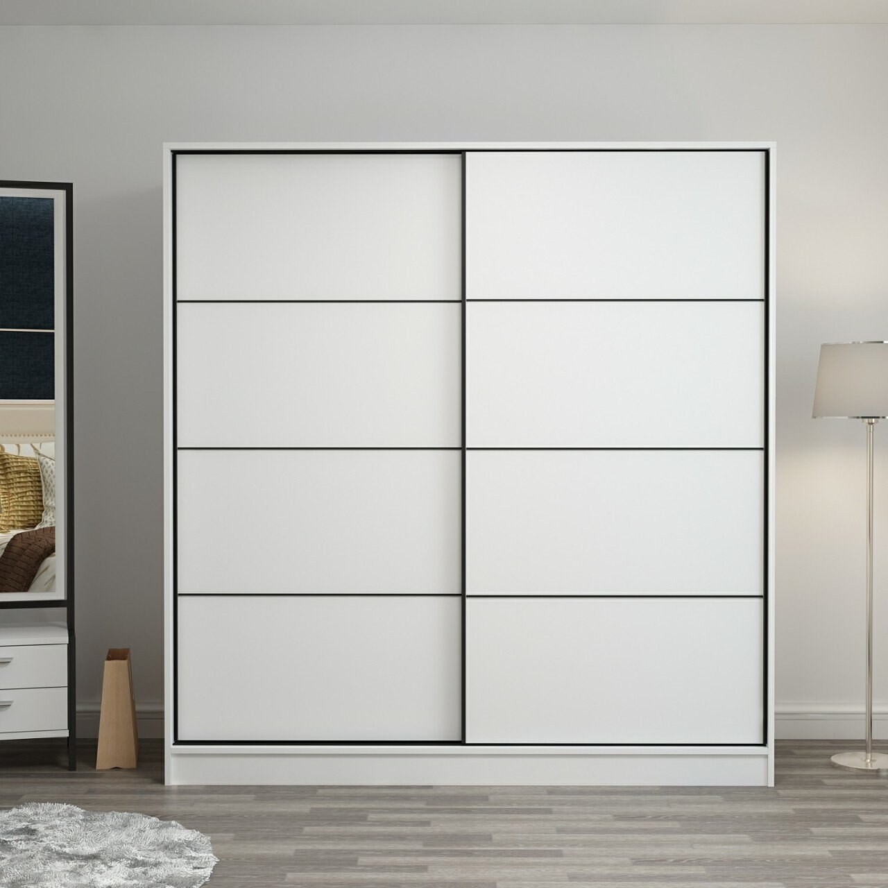 Dulap pentru haine, Minerva, Kale, 180x190x52 cm, PAL, Alb - 1 | YEO