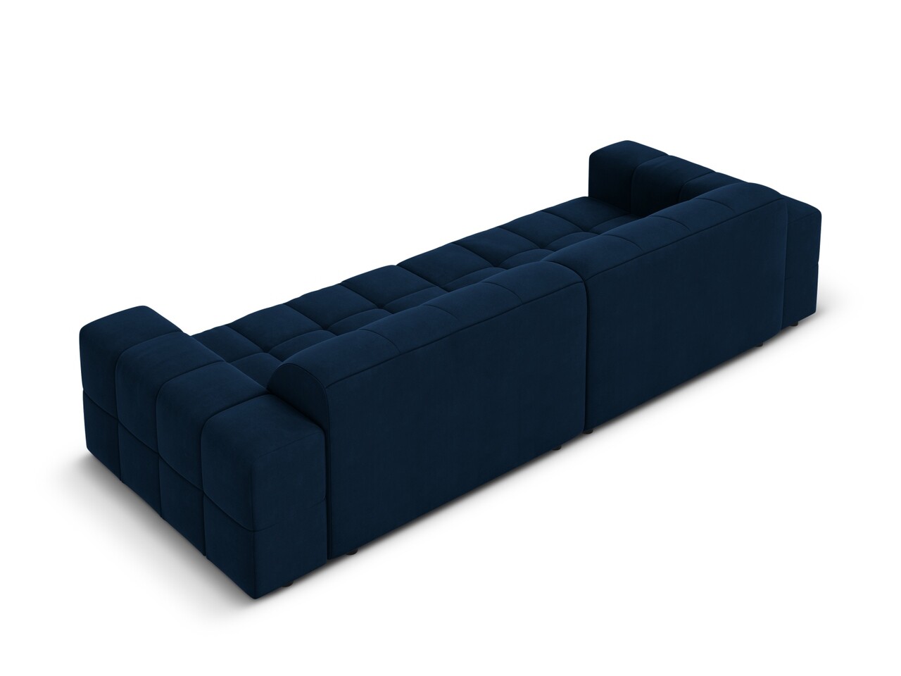 Canapea 4 locuri, Jennifer-51, Micadoni Home, 244x102x70 cm, catifea, albastru regal - 2 | YEO