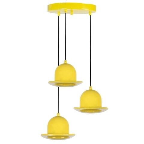 Lustra Mini Hat, Homemania, 3 x E27, 100W, galben