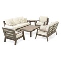 Set 6 piese pentru gradina/terasa, Tropicana, aluminiu, maro/bej