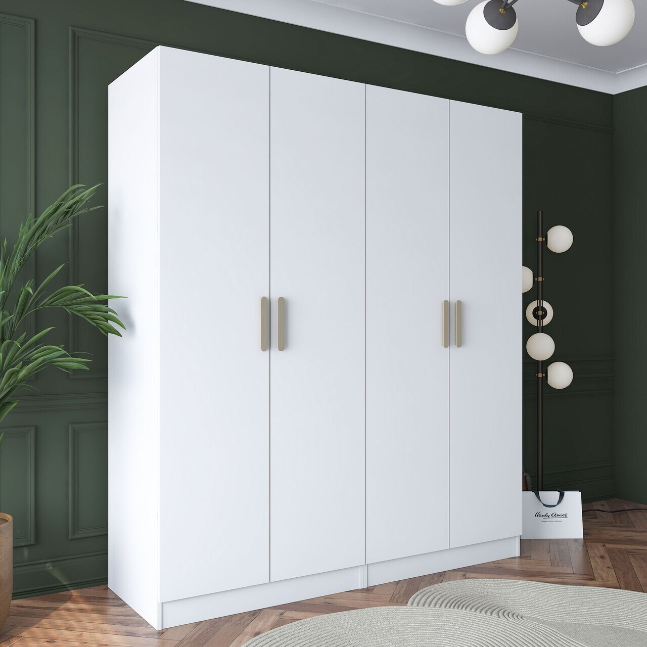Dulap pentru haine, Hanah Home, BA165, 180x210x57.5 cm, PAL melaminat, Alb - view 2