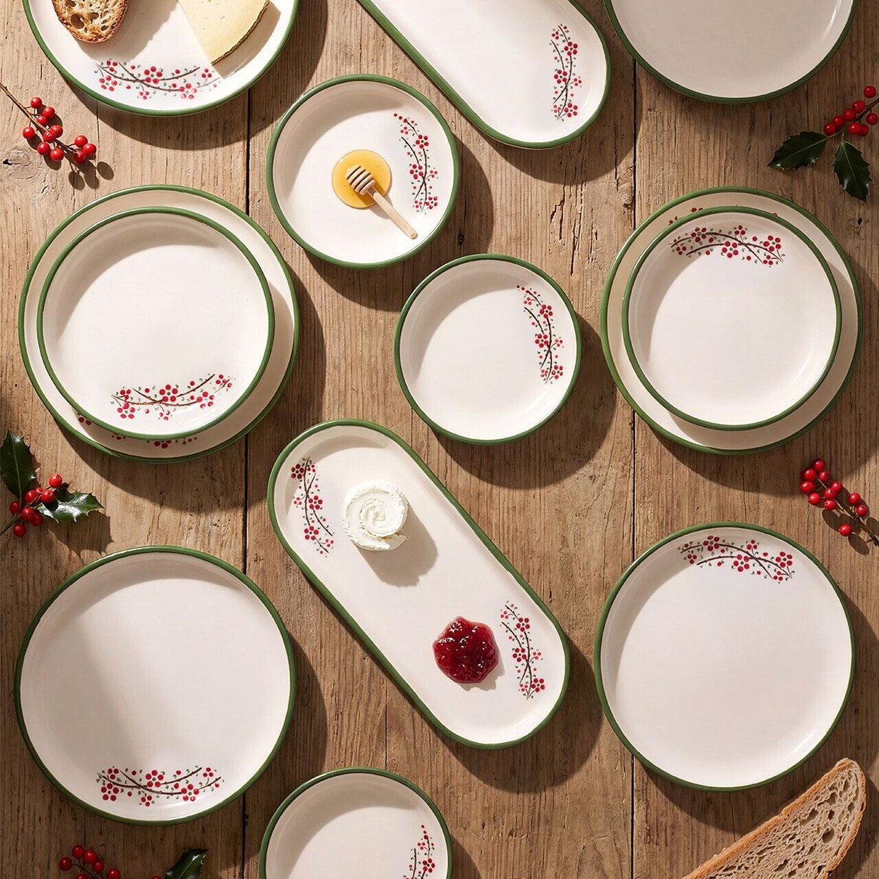 Set de mic dejun Hermia 868ARY1163 CERAMICĂ Bol pentru gem: 125 x 125 cm (4 bucăți) Verde