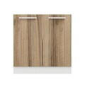 Dulap pentru bucatarie, Hanah Home, Minar, 80x87x58 cm, Alb / Dore