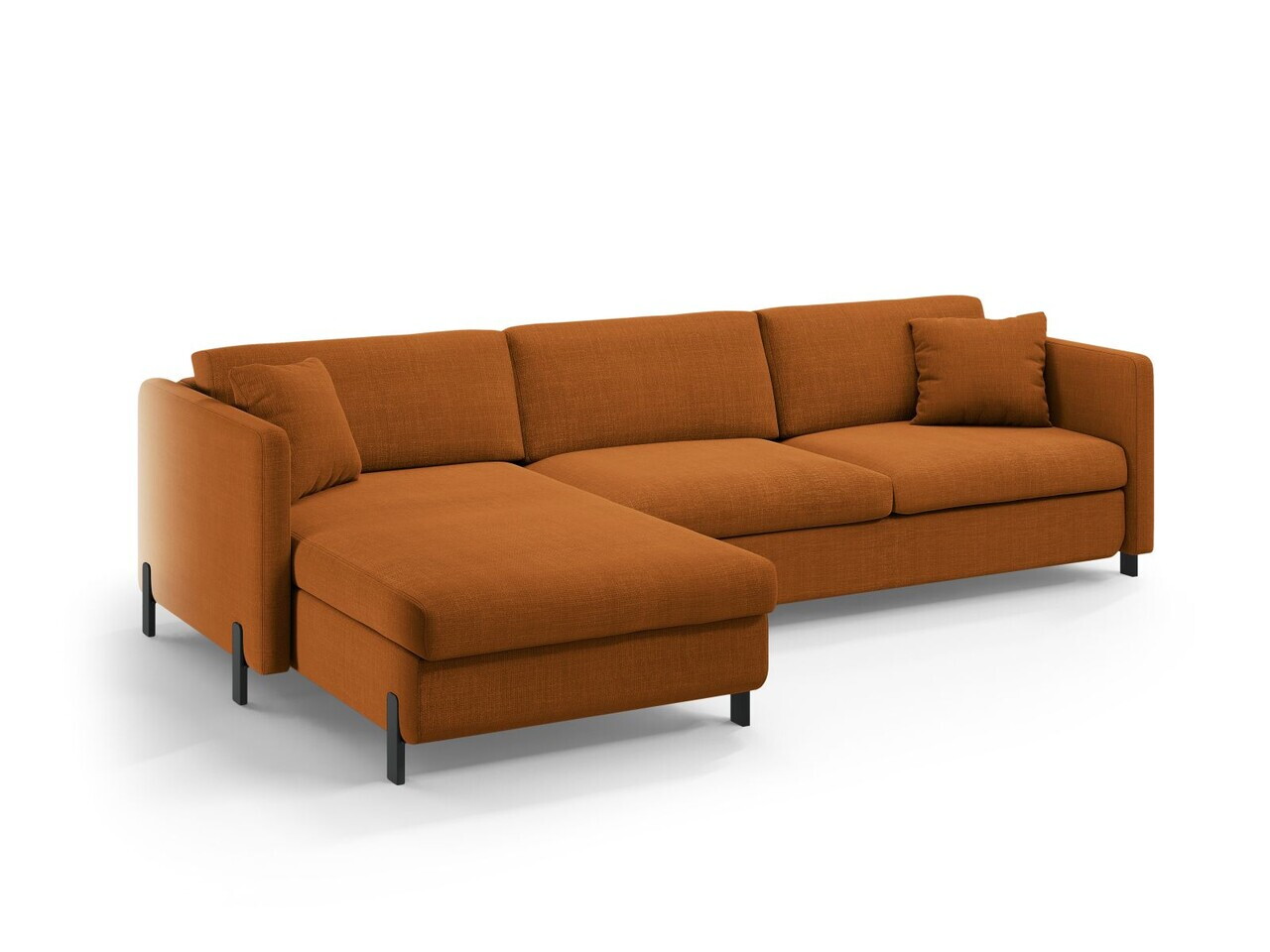 Coltar extensibil stanga 4 locuri, Gloria, Micadoni Home, 266x170x88 cm, tesatura structurata, caramiziu — imaginea 6