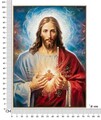 Tablou decorativ Jesus, Mauro Ferretti, 72x102 cm, lemn de pin/canvas pictat si lacuit, multicolor