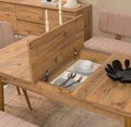 Set masă și scaune extensibile (6 bucăți), Vella, Vina, Pin Atlantic / Piatră