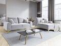 Canapea, Madara, Mazzini Sofas, 2 locuri, gold legs, 172x102x90 cm, catifea, argintiu