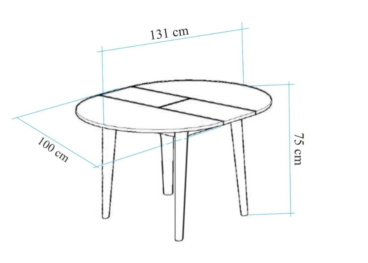 Masa extensibila, Hanah Home, Vina 139, 100x75x100 cm, Alb - imagine 7
