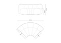 Modul pentru canapea, 1 loc, Lupine-44, Micadoni Home, 185x95x70 cm, catifea, teracota