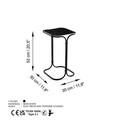 Masuta de cafea, Cerritos, Shb-001, 30x52x30 cm, Metal, Negru