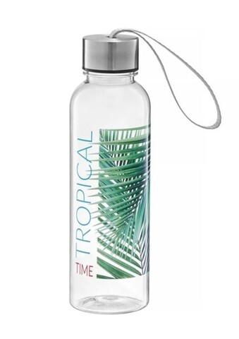 Sticla de apa tropical pura vida, ambition, 550 ml, plastic, transparent