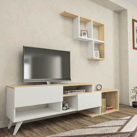 Comoda TV, Arnetti, Hadise, PAL, Stejar alb / safir Arnetti