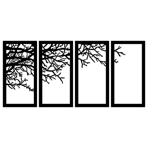Decoratiune de perete, tree 10, tanelorn, 108x50 cm, metal