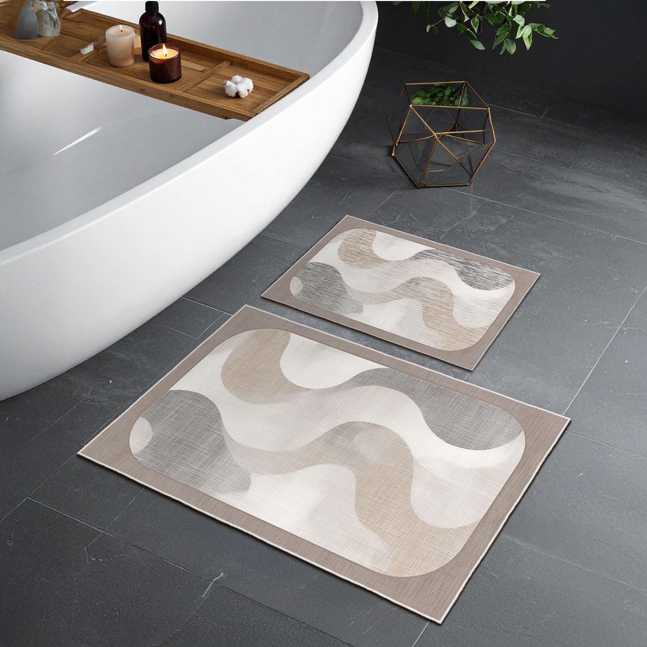 Set covorase de baie, L'essentiel Maison, Asr21, Crem - view 3
