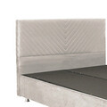 Pat cu somiera rabatabila Rizko, Pakoworld, 160x200 cm, PAL/textil, crem