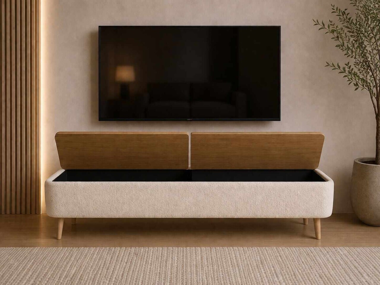 Comoda TV, Hanah Home, Sarven, 120x45x30 cm, Alb — imaginea 2