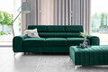 Canapea extensibila 3 locuri, ELTAP, SO-LAU-35NU, Laurence, 261x97x105 cm, lemn/poliester, verde inchis