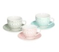 Set 6 cesti cu farfurie pentru ceai Gipsy Soft, Tognana, 250 ml, portelan, multicolor