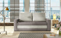 Canapea extensibila 2 locuri, ELTAP, Wave, 150x90x90 cm, lemn/poliester, gri inchis/gri deschis