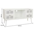 Comoda TV Bamboo, Creaciones Meng, 121x40.5x61.5 cm, MDF, alb/auriu