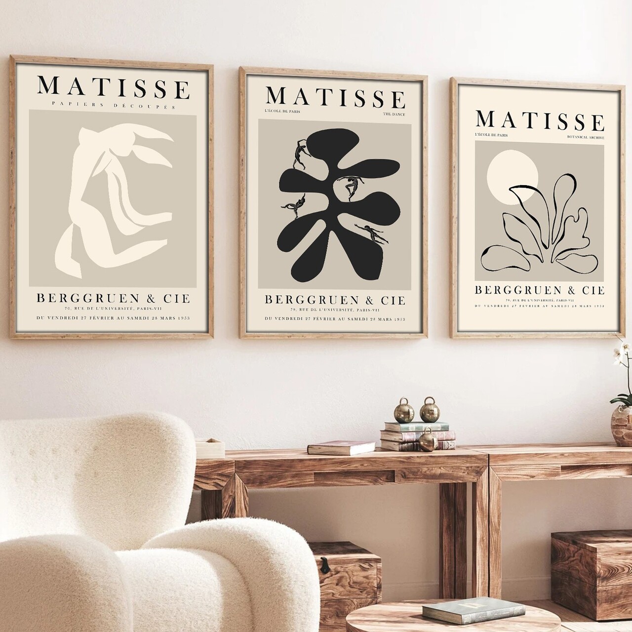 Set 3 tablouri decorative Huhu252 Cadru: 100% LEMN MASIV (Grosime: 2 cm) Multicolor