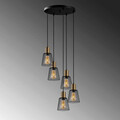 Lustra, Fulgor, 942FLG1458, Metal, Negru/Maro antic