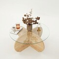 Masuta de cafea, Neostill, Bubble, 75x35x75 cm, Sticla temperata , Maro
