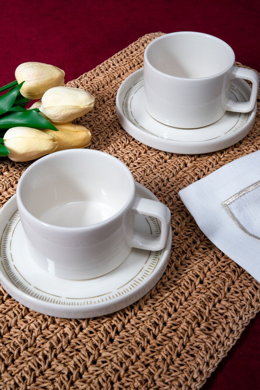 Set pentru ceai, Hermia, 858CMR2102, Portelan, Farfurie: 14 cm (2 bucăți), Multicolor - view 2